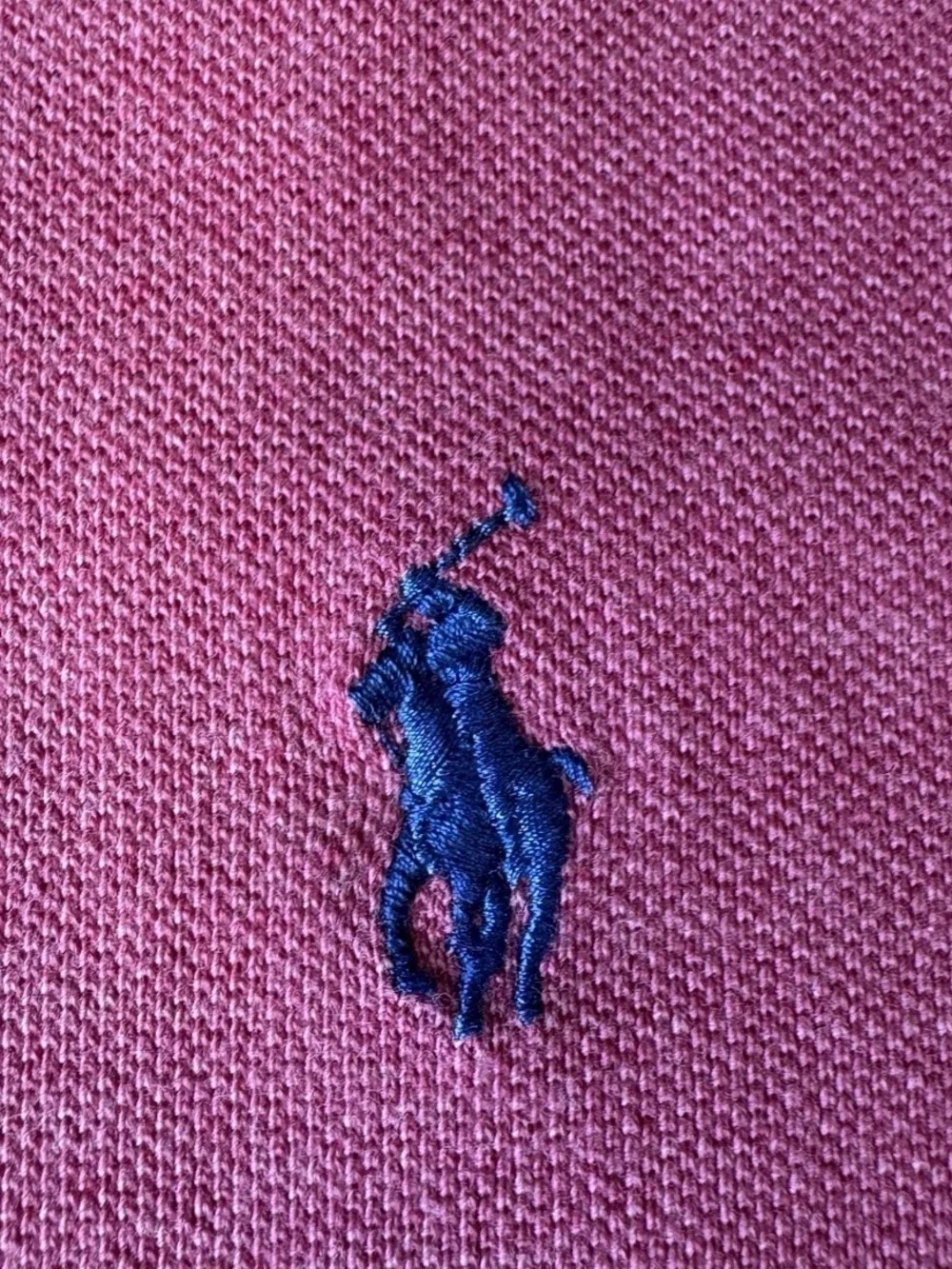 Polo by Ralph Lauren Men's Heather Pink Polo with Navy Pony